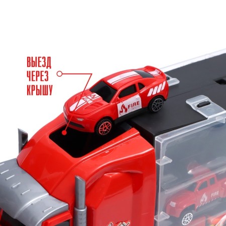 Truck "Carrier", included 6 cars and road signs-3