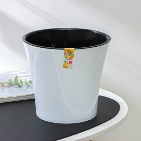 Kashpo for flowers with an insert "Arte", 3.5 l, white-black color-4