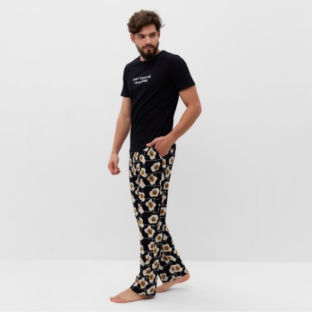 Pajama men's kaftan "good mo" size 50, black-2
