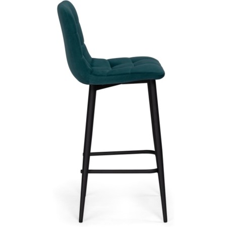 Baric stool for metal/velor, black/sea wave 43x42x93 cm-2