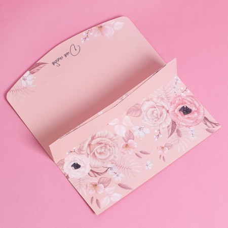 Gift envelope with the inner pocket "Pull the views", flowers, 20 × 9.5 cm-1
