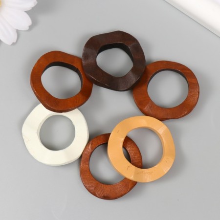 Decor for creativity wood "wavy ring" mix d = 3.5 cm