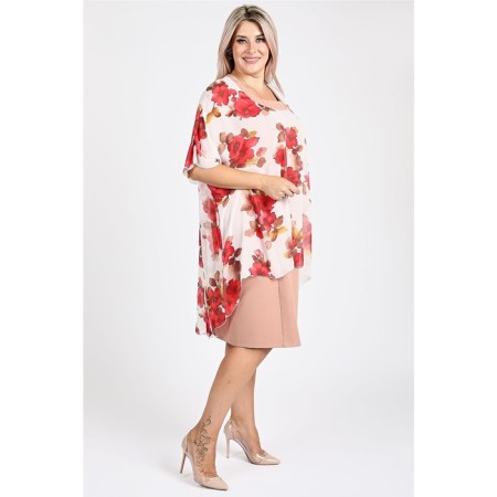 Female dress, size 60, beige color-2