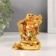 NECSK Polystone Gold "Hothey on a bag with a staff" 4.5x6.6x9.5 cm