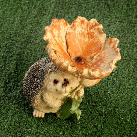Garden figure - "Hedgehog with flower" 16cm-4