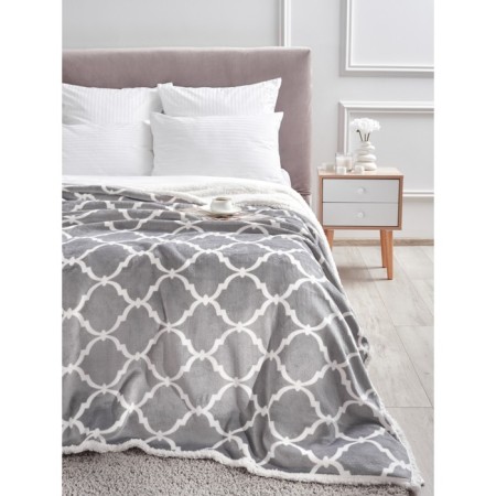 Lord Grey Plaid, size 130x150 cm, monogram, gray-1
