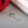 Decor for creativity metal, rhinestones "Key with flower" silver 4x1.5 cm