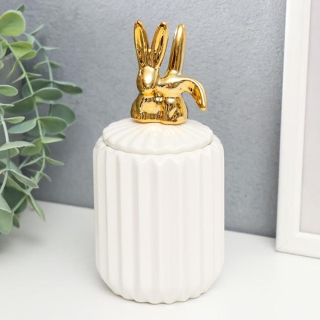 Coramics Coramics "Golden Bunnies" White, Hofre 15.5x7x7 cm