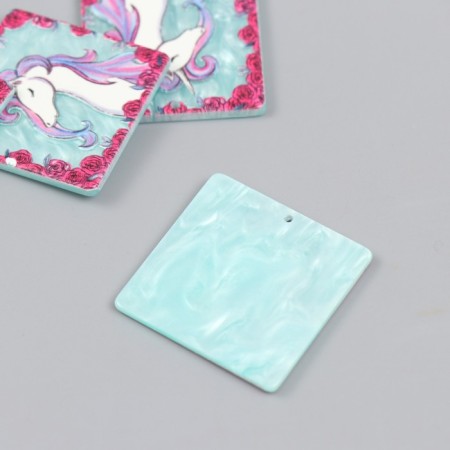 Acryl's work decor "Unicorn in roses" 0.2x3.5x3.5 cm-1