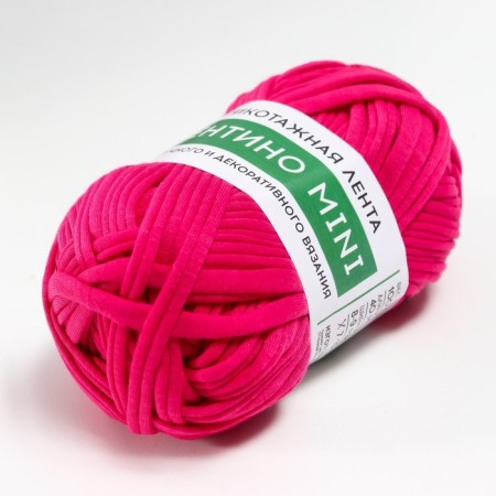 Knitted yarn 100% cotton "Lentino mini" 100 g 40 m color 14 bright pink-1