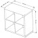 Rack with four open cells "Fors 4", square, vestiburat, white color