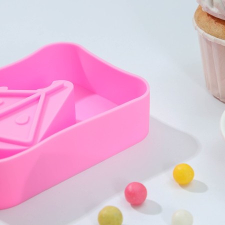 Form for ice cream Daulay "watermelon lobe", silicone, 14 × 7.5 × 2.5 cm, pink color-3