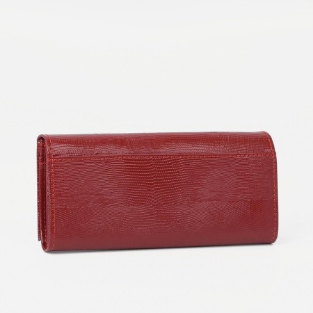 Women's wallet on the button, red color-1