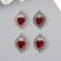 Decor for creativity Metal "Red Heart of the openwork" silver enamel set 4 pcs 3.5x2.4 cm