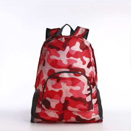 A backpack with a zipper, the color is red/pink-2