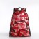 A backpack with a zipper, the color is red/pink