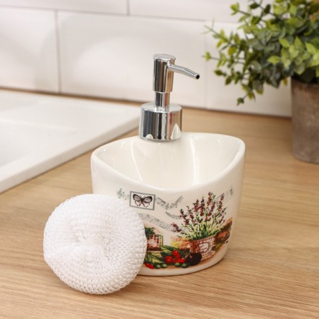 A dispenser for a detergent with a stand for the Lavender Dula sponge, 260 ml-3
