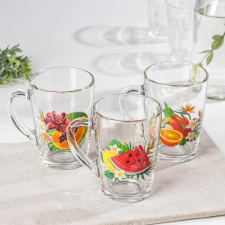 Glass Glass "Tropical Fruits", 300 ml, MIX drawing-2
