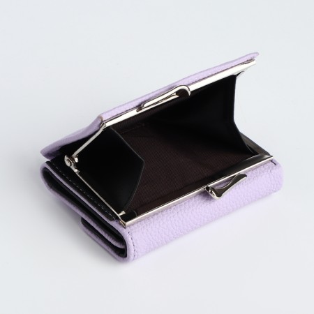 Women's wallet on the button, lilac color-2