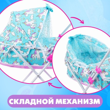 Stroller for dolls, universal, with a metal frame-2