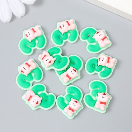 Decor for creativity "Number 3 with an animal" set 10 pcs 2x1.6 cm-2