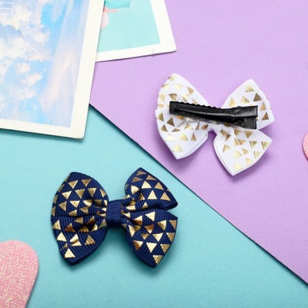 Hair clamp "Bow" rhombics, 4 cm, mix-1