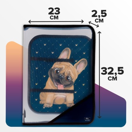 Labor folder A4, 325 x 230 x 25 mm, lightning around, hinged bar, plastic, PTR-1, calligrata "bulldog"-1