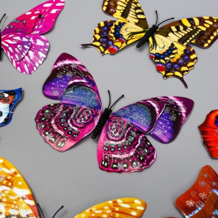 Magnet Plastic "Butterflies Double Wings" holography mix 8x12 cm-1