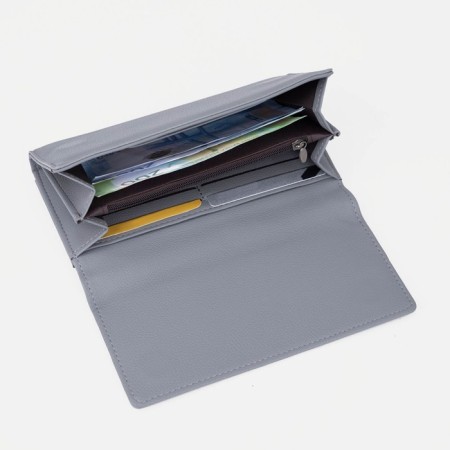 Women's wallet on magnets, gray color-4