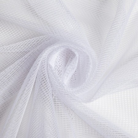 Tulle to the kitchen with curtain tape, 160x260 cm, white color, 100% polyester-3