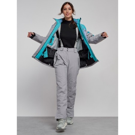 Ski jacket female winter, size 50, green color-9