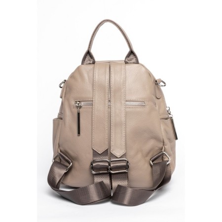 Women's backpack, genuine leather, ludor beige, 26x12x29 cm-1