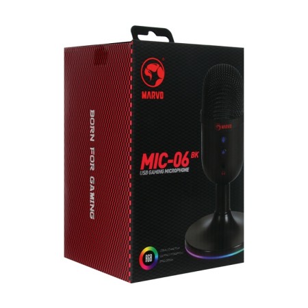 Microphone Marvo Mic-06 BK, stand, 3.5mm, cable 1.8, black-6