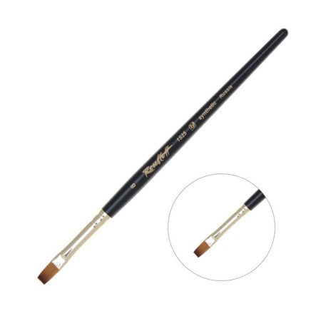 RUBLOFF brush synthetics, imitation column, flat, series 1S25 No. 8, short black matte handle, yellow clip