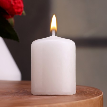 Candle - cylinder, 4x5cm, 7 hours, 47 g, ivory