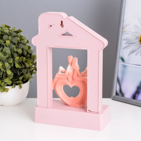 Night -toe "Lovers" 14XLED 4000K USB 3haa Pink 24.5x7x15.5cm Risalux-3