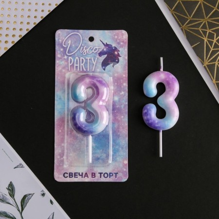 Candle for the cake, number "3", 5.5 x 8 cm.-1