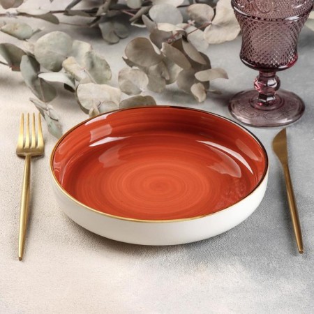 Ceramic serving dish "sapphire", 20.5 × 4 cm, orange color-1
