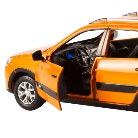 Metal Lada Granta Cross 1:24, doors, hood, trunk, light and sound effects open, orange color-4