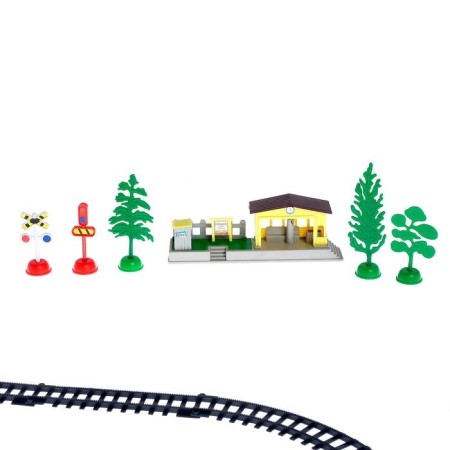Railway "Electro Train", works from batteries, included: trees, signs and station-2