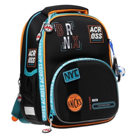 Frame backpack 37 x 28 x 12 cm, Across 194, filling: bag, pencil case, blue/blue ACR22-194-1-1