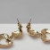 Emall earrings "Heart" inspiration, pink color in gold