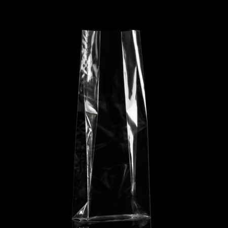 Polypropylene bearing package, rectangular bottom, transparent, 10 x 6 x 28 cm