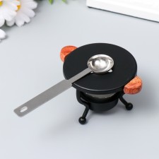 Surgut set stand 9.5x5.8x5.8 cm + spoon Metal 11 g2x2 cm + candle