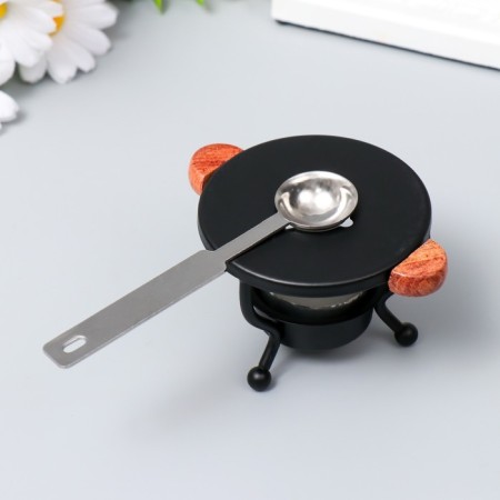 Surgut set stand 9.5x5.8x5.8 cm + spoon Metal 11 g2x2 cm + candle