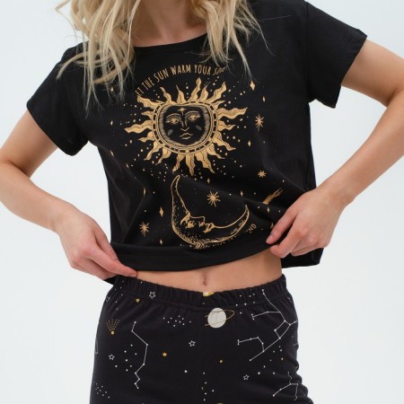 Female pajamas (T -shirt and trousers) KAFTAN Space p. 40-42, black-4