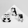Set of badges (3 pcs.) “Comics” with animals, black and white color in ferrous metal