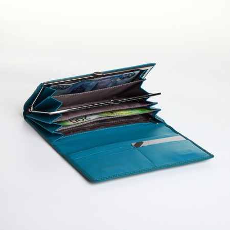 Women's wallet on a magnet, turquoise color-3