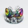 Suvenir glass "Swans with diamond" Green holography 6.5x5x5 cm