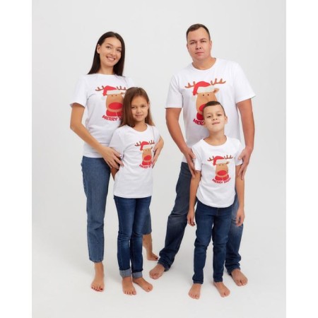 T-shirt New Year Children's KAFTAN "Merry XMAS" Size 34 (122-128 cm)-2